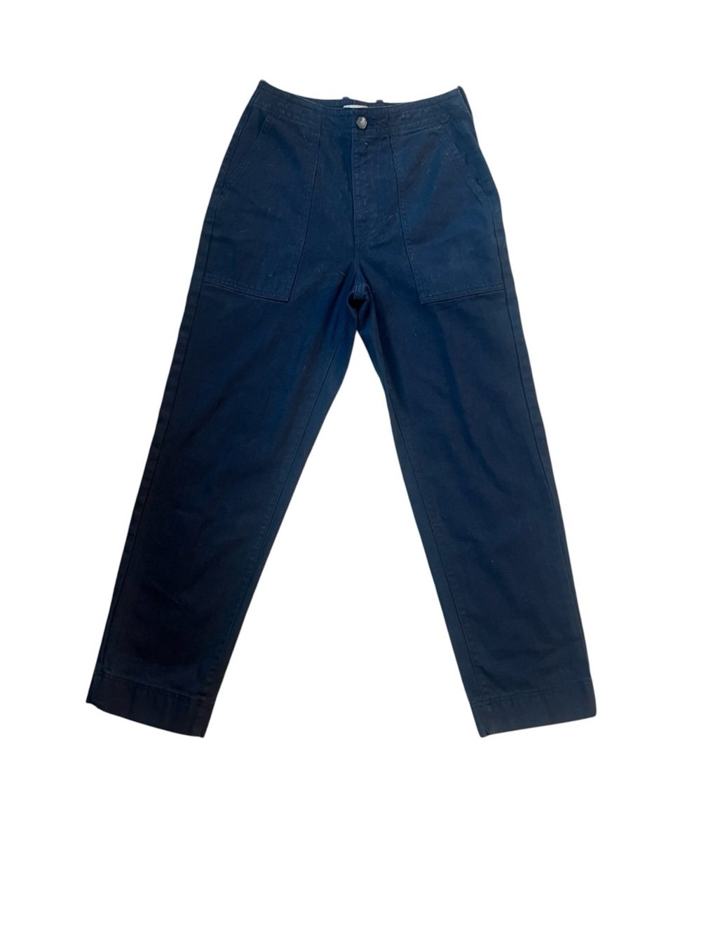 Everlane 100% Organic Cotton Navy Cargo Pants with Front Patch Pockets